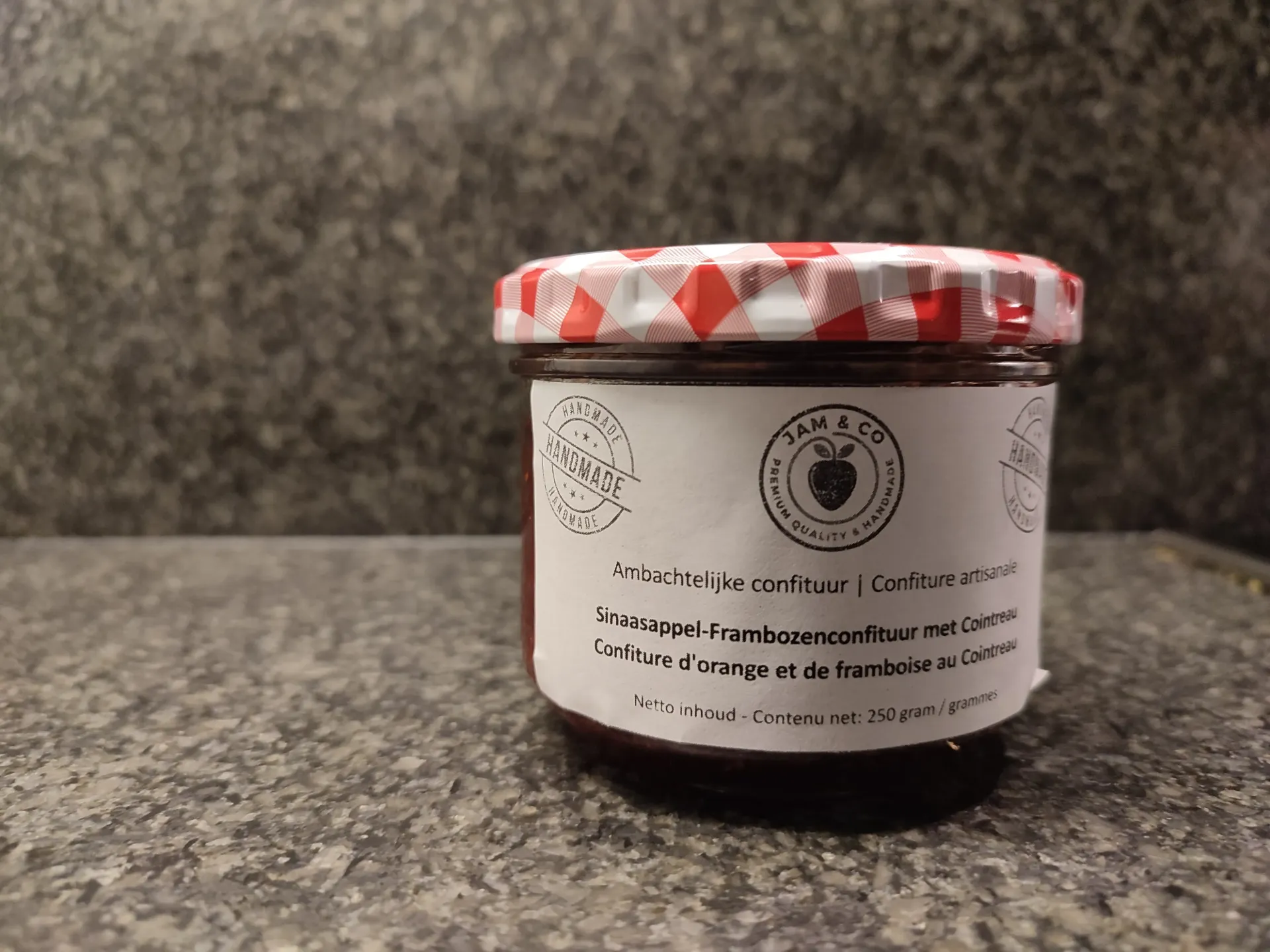 Confituur - Sinaasappel, frambozen & Cointreau - 250 gr.